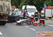 Wypadek na trasie Polkowice Lubin