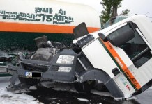 Zderzenie ciężarówek koło Orlenów