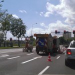 Malują pasy w godzinach szczytu