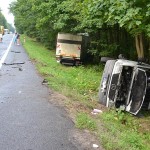 Busem w ciężarówkę, uszkodzony śmigłowiec LPR