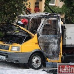 Spalony dostawczak na Przylesiu