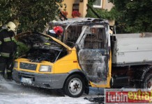 Spalony dostawczak na Przylesiu