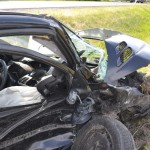 Wypadek Mazdy i Peugeota w Miłosnej VIDEO