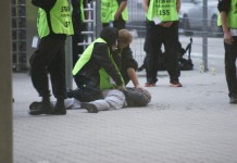 Zrobiła się zadyma, bo na stadion zabrał narkotyki