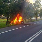 Spłonął samochód