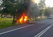 Spłonął samochód