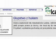 Głupstwo z hukiem (Takie rzeczy tylko w Lubinie cd)