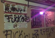 Rasistowskie napisy i zniszczony bar