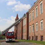 Lubińscy strażacy wspierali gaszenie Zamku w Legnicy