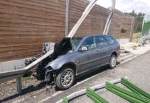 Zatrzymał się na barierach – FOTO