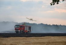 Ogień wybuchł od kombajnu