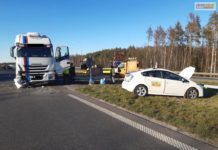 Mistrz kierownicy w taksówce. Chciał zawrócić na S3