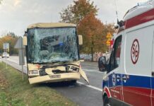 Autobus wjechał w ciężarówkę – dwie osoby ranne