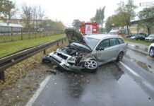 Zderzenie tuż przed odcinkowym pomiarem na DK3