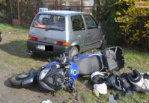 Motocykl, prędkość i zderzenie z osobówką