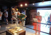 Multimedialna wystawa na otwarciu Polkowickiego Wiatraka