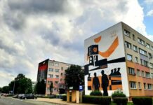 Czarno miedziane murale zdobią polkowicki blok