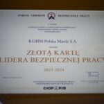Złoty KGHM – Lider Bezpiecznej Pracy