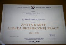 Złoty KGHM – Lider Bezpiecznej Pracy