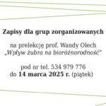 O żubrach w Lubinie – prelekcja znanej profesor