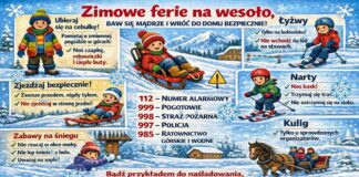 Zimowe ferie – policja przestrzega – baw się mądrze i wróć do domu bezpiecznie