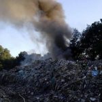 Pożar na recyklingu w Kłopotowie