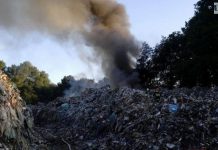 Pożar na recyklingu w Kłopotowie